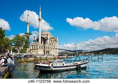 Ortakoy Mosque. Fatih Sultan Mehmet Bridge. Istanbul. Turkey. View Large Photo Image Stock Photograph - Ortakoy Mosque. Fatih Sultan Mehmet Bridge. Istanbul. Turkey.. Fotosearch