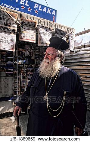 Orthodox Priest in Athens Greece View Large Photo Image Stock Photo - Orthodox Priest in Athens Greece. Fotosearch