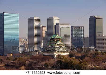 Osaka castle and Osaka Business Park, Osaka, Japan, Asia View Large Photo Image Stock Image - Osaka castle and Osaka Business Park, Osaka, Japan, Asia. Fotosearch
