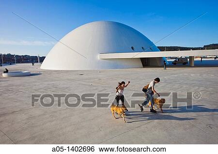 Stock Photograph - Oscar Niemeyer Cultural Center, Aviles, Asturias, Spain.. Fotosearch