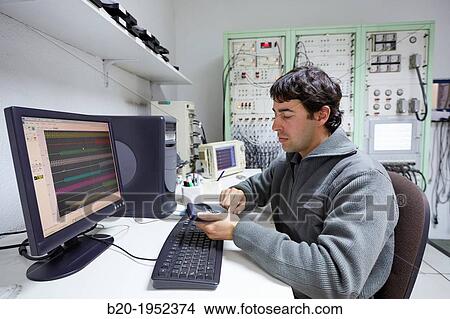 Oscillogram. Control room. Power Electric Laboratory. Certification of electrical equipment. Technological Services to Industry. Tecnalia Research & innovation, Bizkaia, Basque Country, Spain. View Large Photo Image Picture - Oscillogram. Control room. Power Electric Laboratory. Certification of electrical equipment. Technological Services to Industry. Tecnalia Research & innovation, Bizkaia, Basque Country, Spain.. Fotosearch