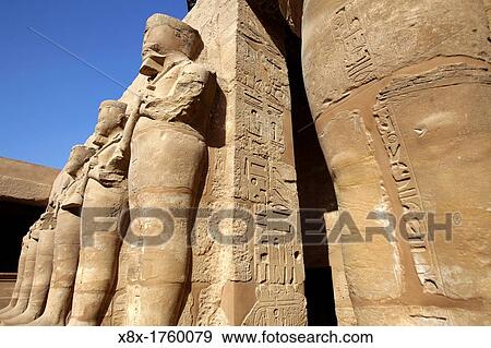 Osirian statues at temple of Pharaoh Ramses III, Karnak Temple Complex, Luxor, Egypt View Large Photo Image Stock Photo - Osirian statues at temple of Pharaoh Ramses III, Karnak Temple Complex, Luxor, Egypt. Fotosearch