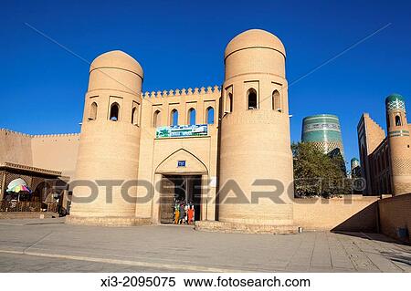 Ota Darvoza, one of the historic city gates, Ichan Kala, Khiva, Uzbekistan. View Large Photo Image Stock Photography - Ota Darvoza, one of the historic city gates, Ichan Kala, Khiva, Uzbekistan.. Fotosearch