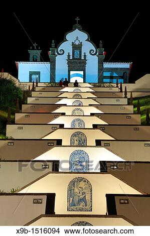 Our Lady of Peace chapel Nossa Senhora da Paz at night Vila Franca do Campo Sao Miguel island, Azores islands, Portugal View Large Photo Image Picture - Our Lady of Peace chapel Nossa Senhora da Paz at night Vila Franca do Campo Sao Miguel island, Azores islands, Portugal. Fotosearch