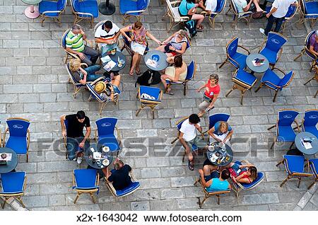 Outdoor bar, John Paul II Square (Trg Ivana Pavla II), Trogir (Trau), region of Dalmatia, Croatia, Europe View Large Photo Image Stock Image - Outdoor bar, John Paul II Square (Trg Ivana Pavla II), Trogir (Trau), region of Dalmatia, Croatia, Europe. Fotosearch