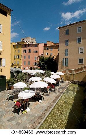 Outdoor caf?, Place de l? Eveche, Grasse, Provence, France View Large Photo Image Stock Image - Outdoor caf?, Place de l? Eveche, Grasse, Provence, France. Fotosearch