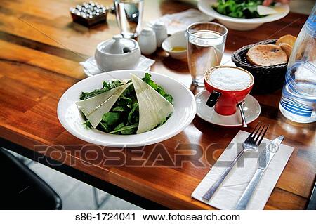 Stock Image - Outdoor Cafe Light Lunch, Istanbul, Turkey. Fotosearch