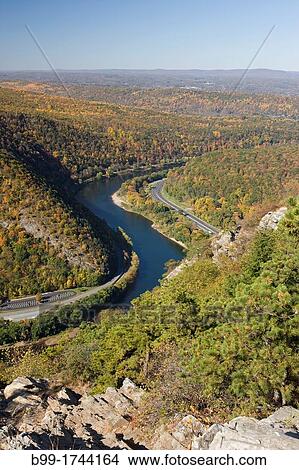 OVERLOOK FALL FOLIAGE MOUNT MINSI FROM MOUNT TAMMANY TRAIL APPALACHIAN TRAIL DELAWARE WATER GAP NEW JERSEY USA View Large Photo Image Picture - OVERLOOK FALL FOLIAGE MOUNT MINSI FROM MOUNT TAMMANY TRAIL APPALACHIAN TRAIL DELAWARE WATER GAP NEW JERSEY USA. Fotosearch
