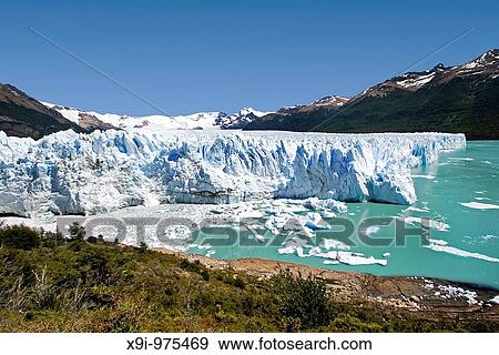 Stock Photo - Overlook of Perito Moreno Glacier in Argentina. Fotosearch