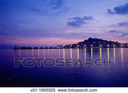 Overview at dawn. Ibiza, Balearic Islands, Spain. View Large Photo Image Stock Photography - Overview at dawn. Ibiza, Balearic Islands, Spain.. Fotosearch