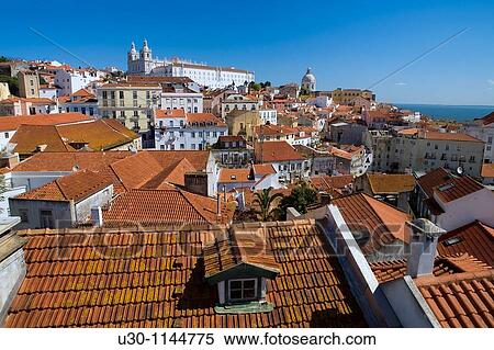 Overview of the Alfama district, in Lisbon Portugal View Large Photo Image Stock Photography - Overview of the Alfama district, in Lisbon Portugal. Fotosearch
