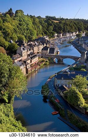 Overview of the old town of Dinan, in Cotes d? Armor department, Brittany France View Large Photo Image Stock Image - Overview of the old town of Dinan, in Cotes d? Armor department, Brittany France. Fotosearch