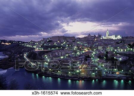 overview of Toledo above the Tagus river, autonomous community Castile-La Mancha, Spain, Europe View Large Photo Image Picture - overview of Toledo above the Tagus river, autonomous community Castile-La Mancha, Spain, Europe. Fotosearch