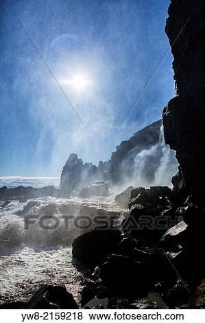 Stock Photo - Oxararfoss Waterfalls, Thingvellir National Park, Iceland.. Fotosearch
