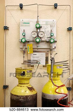 Oxygen tank pressure valves View Large Photo Image Stock Image - Oxygen tank pressure valves. Fotosearch