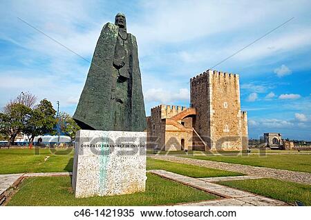 Ozama fortress built in 1503, Torre del Homenaje and statue of Gonzalo Fernandez de Oviedo, Santo Domingo, Dominican Republic, West Indies, Caribbean View Large Photo Image Stock Photography - Ozama fortress built in 1503, Torre del Homenaje and statue of Gonzalo Fernandez de Oviedo, Santo Domingo, Dominican Republic, West Indies, Caribbean. Fotosearch