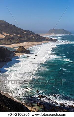Pacific Ocean and coastal landscape seen from Highway No. 1, California, USA View Large Photo Image Stock Photography - Pacific Ocean and coastal landscape seen from Highway No. 1, California, USA. Fotosearch