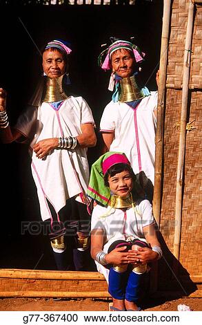 Padaung tribe women. Inle Lake. Shan State. Myanmar. View Large Photo Image Stock Image - Padaung tribe women. Inle Lake. Shan State. Myanmar.. Fotosearch