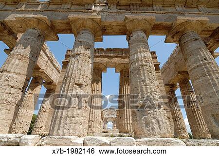 Paestum. Italy. Temple of Neptune. View Large Photo Image Stock Photograph - Paestum. Italy. Temple of Neptune.. Fotosearch