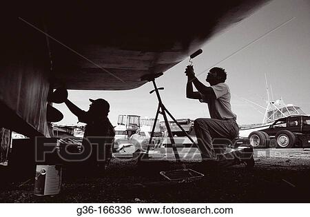 Painting boat hull View Large Photo Image Stock Photograph - Painting boat hull. Fotosearch