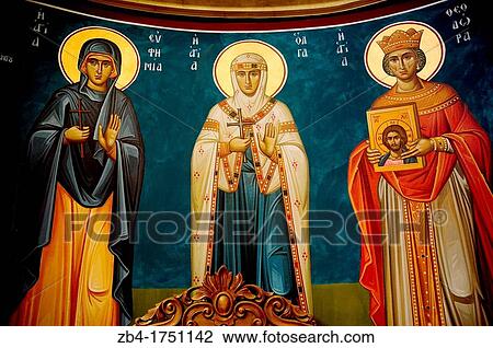 Painting inside St John church near baptism site in Jordan river Valley, Jordan, Middle East View Large Photo Image Stock Image - Painting inside St John church near baptism site in Jordan river Valley, Jordan, Middle East. Fotosearch