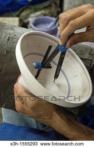 Stock Image - painting workshop, pottery, Fes, Morocco, North Africa. Fotosearch