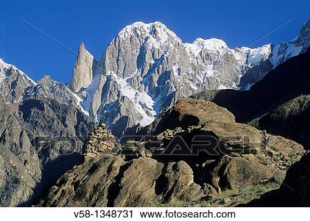 Pakistan, Hunza valley, Karimabad surroundings, Ultar peak 7388m and glaciar View Large Photo Image Stock Image - Pakistan, Hunza valley, Karimabad surroundings, Ultar peak 7388m and glaciar. Fotosearch