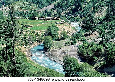 Pakistan, Swat valley, Bahrain region, Swat river. View Large Photo Image Stock Photo - Pakistan, Swat valley, Bahrain region, Swat river.. Fotosearch
