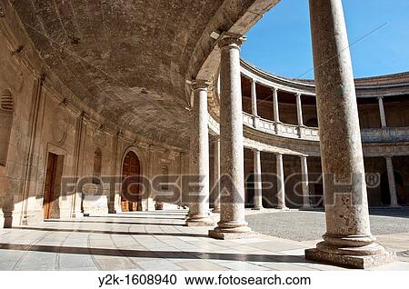 Palace of Carlos V in the Alhambra, Granada, Andalucia, Spain View Large Photo Image Stock Image - Palace of Carlos V in the Alhambra, Granada, Andalucia, Spain. Fotosearch