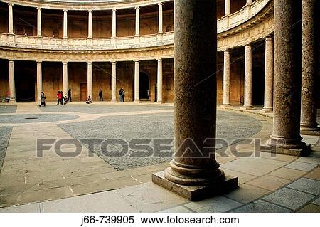 Palace of Charles V, Alhambra, Granada. Andalucia, Spain View Large Photo Image Stock Photography - Palace of Charles V, Alhambra, Granada. Andalucia, Spain. Fotosearch