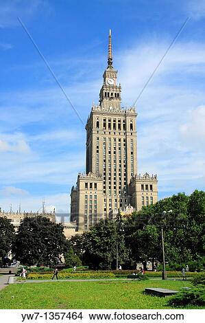 Palace of Culture and Science the most visible landmark of Warsaw, Poland View Large Photo Image Picture - Palace of Culture and Science the most visible landmark of Warsaw, Poland. Fotosearch