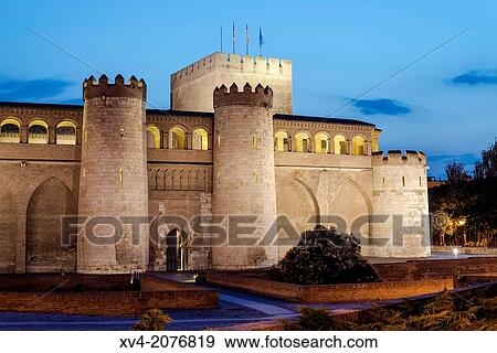 Palace of the Aljafer? a in Saragossa, Arag? n, Spain. View Large Photo Image Stock Photo - Palace of the Aljafer? a in Saragossa, Arag? n, Spain.. Fotosearch