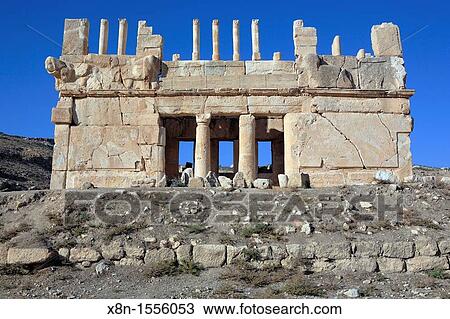 Stock Image - Palace Qasr al Abd near Iraq al Amir 2nd century BC, Jordan. Fotosearch