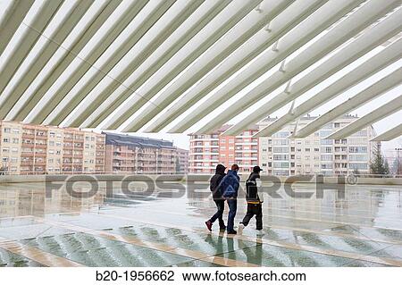 Stock Image - Palacio de Congresos (Conference and Exhibition centre), Conference and Exhibition centre, by Santiago Calatrava. Oviedo, Asturias, Spain.. Fotosearch