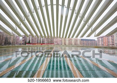 Stock Image - Palacio de Congresos (Conference and Exhibition centre), Conference and Exhibition centre, by Santiago Calatrava. Oviedo, Asturias, Spain.. Fotosearch