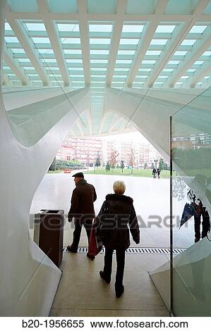 Stock Photography - Palacio de Congresos (Conference and Exhibition centre), Conference and Exhibition centre, by Santiago Calatrava. Oviedo, Asturias, Spain.. Fotosearch