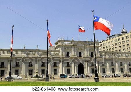 Stock Photo - Palacio de La Moneda seat of the President of the Republic of Chile, Santiago de Chile, Chile. Fotosearch