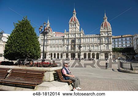 PALACIO MUNICIPAL TOWN HALL PLAZA MARIA PITA LA CORUNA GALICIA SPAIN View Large Photo Image Picture - PALACIO MUNICIPAL TOWN HALL PLAZA MARIA PITA LA CORUNA GALICIA SPAIN. Fotosearch