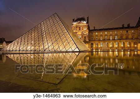 Palais du Louvre Pyramid Paris France View Large Photo Image Stock Image - Palais du Louvre Pyramid Paris France. Fotosearch