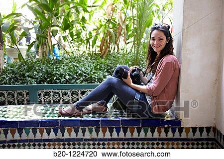 Stock Image - Palais La Bahia, Medina de Marrakech, Morocco.. Fotosearch