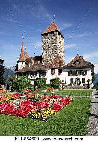 palais Spiez at Lake Thun, Niedersimmental, canton Bern, Switzerland View Large Photo Image Stock Photo - palais Spiez at Lake Thun, Niedersimmental, canton Bern, Switzerland. Fotosearch