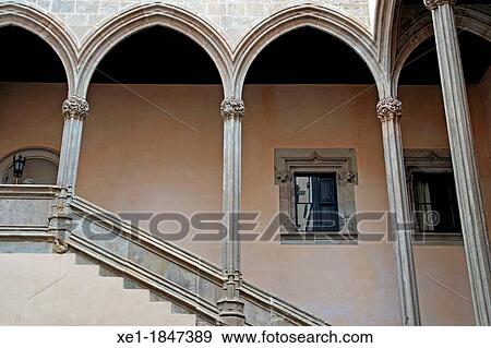Stock Photo - Palau Centelles, s XV, Barcelona, Catalonia, Spain. Fotosearch