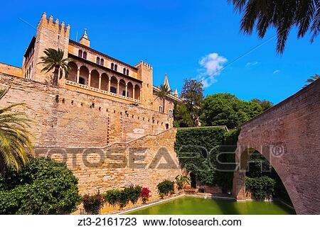 Palau de la Almudaina - palace in Palma de Mallorca, Balearic Islands, Spain. View Large Photo Image Stock Image - Palau de la Almudaina - palace in Palma de Mallorca, Balearic Islands, Spain.. Fotosearch