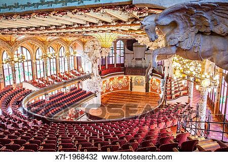 Palau de la Musica Catalana, by Lluis Domenech i Montaner, Barcelona, Spain. View Large Photo Image Stock Image - Palau de la Musica Catalana, by Lluis Domenech i Montaner, Barcelona, Spain.. Fotosearch
