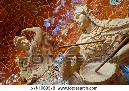 Stock Photo - Palau de la Musica Catalana, detail of stage, by Lluis Domenech i Montaner, Barcelona, Spain.. Fotosearch