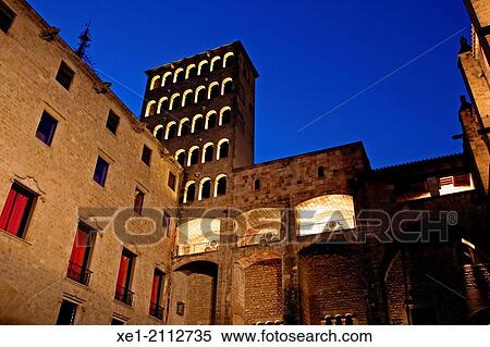 Palau del Lloctinent, Salo del Tinell, Pla? a del Rei, gothic Quarter, Barcelona, Catalonia, Spain View Large Photo Image Stock Photography - Palau del Lloctinent, Salo del Tinell, Pla? a del Rei, gothic Quarter, Barcelona, Catalonia, Spain. Fotosearch