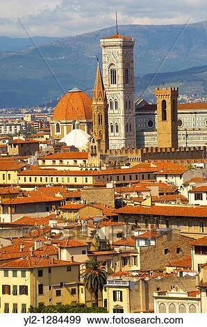 Palazzio Vecchio over rooftops - Florence Italy View Large Photo Image Stock Photo - Palazzio Vecchio over rooftops - Florence Italy. Fotosearch