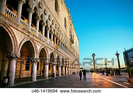 Palazzo Ducale, St Mark's Square piazza San Marco, Venice, Veneto, Italy View Large Photo Image Picture - Palazzo Ducale, St Mark's Square piazza San Marco, Venice, Veneto, Italy. Fotosearch
