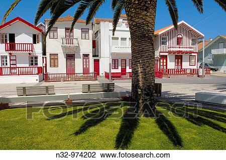 ? Palheiros? typical colorful houses, Costa Nova, Aveiro. Beira Litoral, Portugal View Large Photo Image Stock Image - ? Palheiros? typical colorful houses, Costa Nova, Aveiro. Beira Litoral, Portugal. Fotosearch