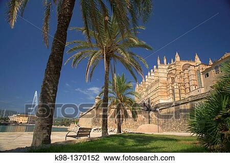 Palma Cathedral La Seu, XIV-XVI century Palma Mallorca Balearic Islands Spain View Large Photo Image Stock Image - Palma Cathedral La Seu, XIV-XVI century Palma Mallorca Balearic Islands Spain. Fotosearch